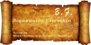 Bogdanovics Florentin névjegykártya